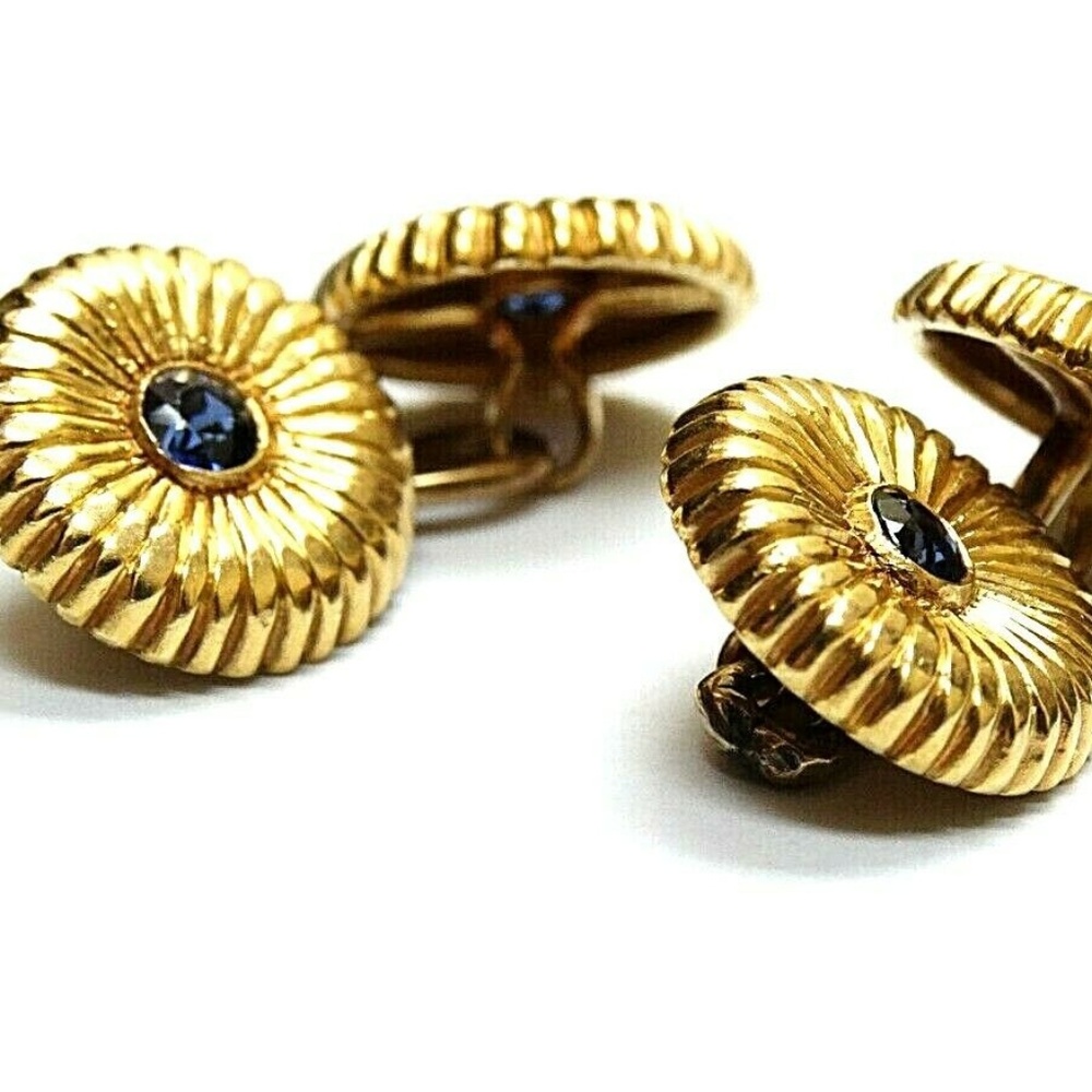 Vintage Tiffany & Co 18k Blue sapphire Cufflinks